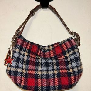 Vintage plaid wool Coach shoulder bag